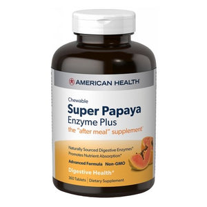 American Health, Super Papaya Enzyme Plus, 360 Chewable Tabs