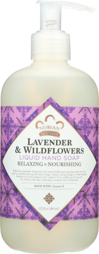 Nubian Heritage, Liquid Hand Soap, Lavender & Wildflower 12.3 Oz