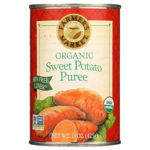 Farmers market, Organic Sweet Potato Puree, Case of 12 X 15 Oz