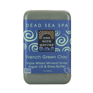 One with Nature, Triple Milled Mineral Soap, French Green Clay 7 Oz