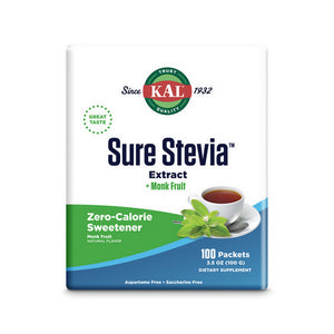 Kal, Stevia Plus Monk Fruit Unflavored, 100 Count