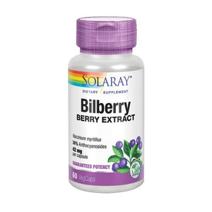 Solaray, Bilberry Berry Extract, 42 mg, 60 Veg Caps