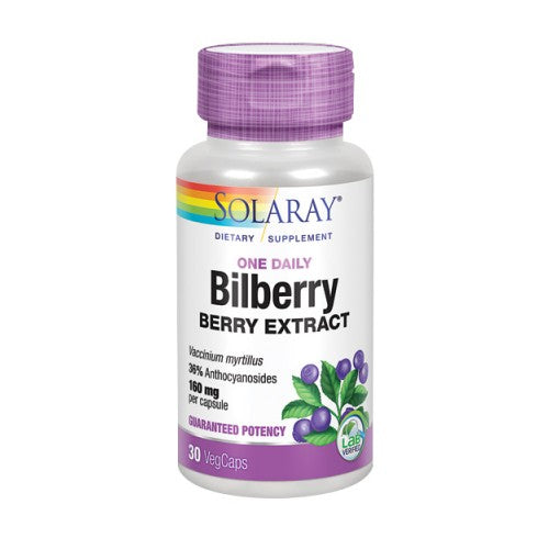 Solaray, Bilberry Berry Extract, 160 mg, 30 Caps