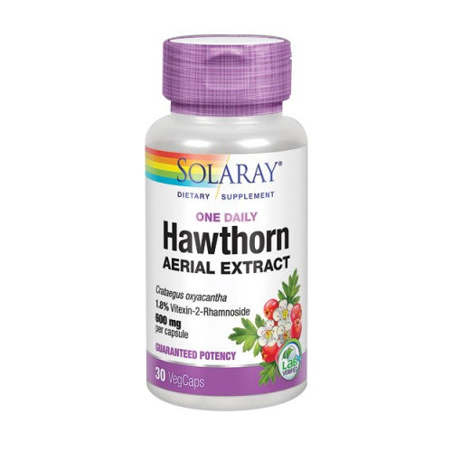 Solaray, Hawthorn Aerial Extract, 600 mg, 30 Veg Caps