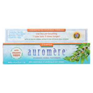 Auromere, Ayurvedic Herbal Toothpaste, Licorice, 4.16 Oz