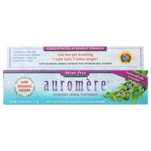 Auromere, Ayurvedic Herbal Toothpaste, Mint-Free 4.16 Fl Oz