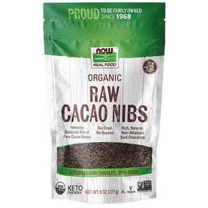 Now Foods, Organic Raw Cacao Nibs, 8 Oz