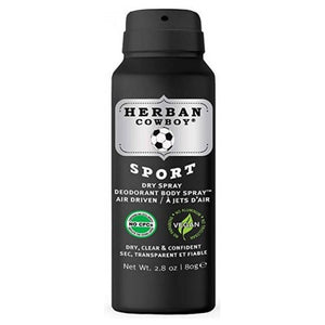 Herban Cowboy, Dry Spray  Deodorant, Sport 2.8 Oz