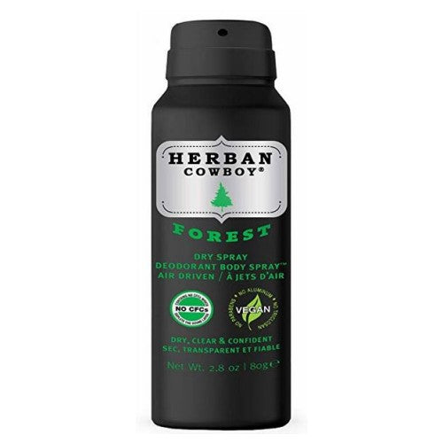 Herban Cowboy, Dry Spray  Deodorant, Forest 2.8 Oz