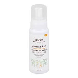 Babo Botanicals, Sensitive Baby Newborn Foam Wash Fragrance Free, 9 Oz