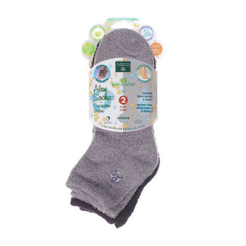 Earth Therapeutics, Aloe Infused Moisturizing Socks Gray Plaid, 2 Pair