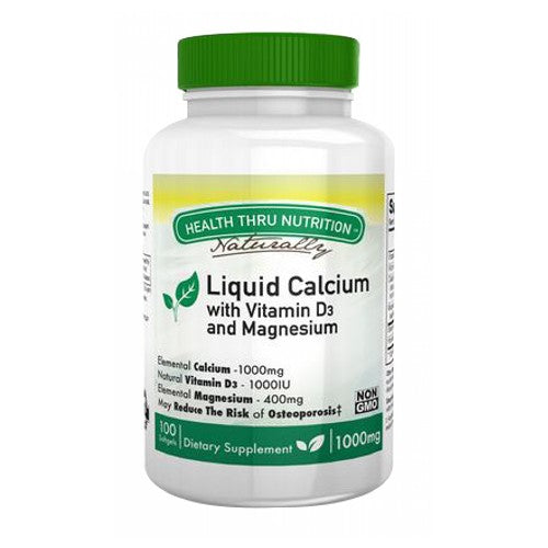 Health Thru Nutrition, Liquid Calcium With Magnesium, 1000 mg, 100 Softgel