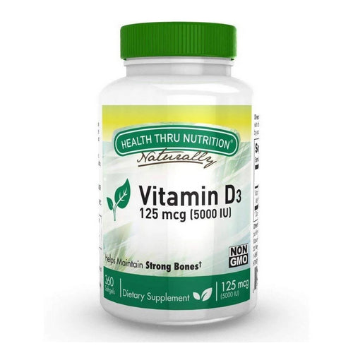 Health Thru Nutrition, Vitamin D3, 5000 iu, 360 Softgel