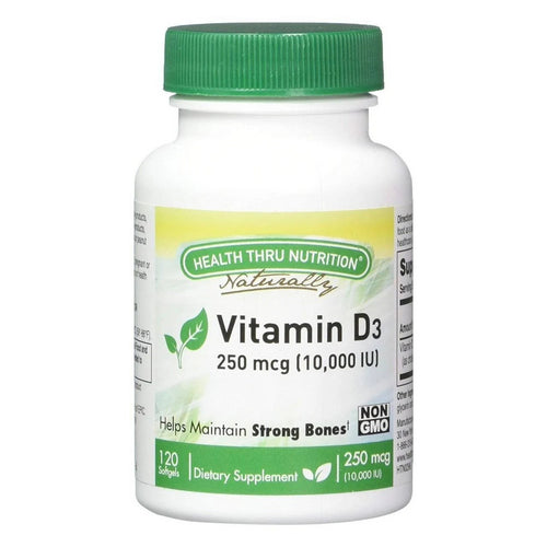 Health Thru Nutrition, Vitamin D3, 10000 IU, 120 Softgel