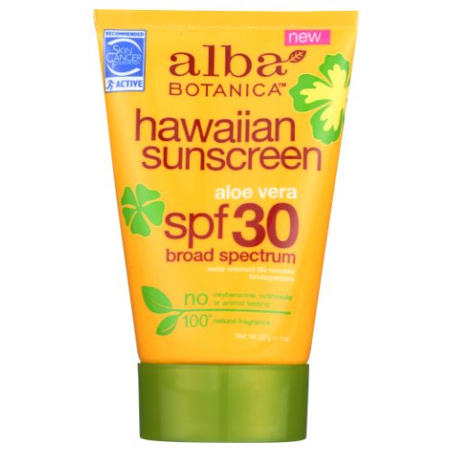 Alba Botanica, Hawaiian Sunscreen Aloe Vera SPF 30, 1 Oz