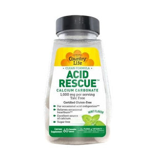 Country Life, Acid Rescue, 1000 mg, Mint 60 Chews