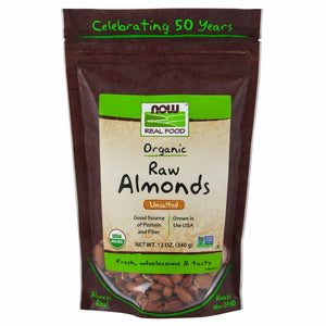 Now Foods, Organic Raw Almonds Unsalted, 12 Oz
