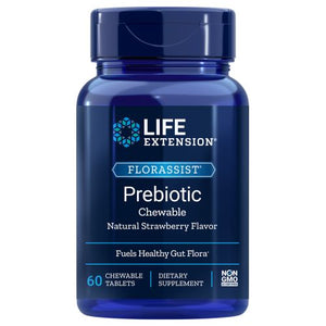Life Extension, Florassist Prebiotic  Straberry, 60 Chewable Tabs