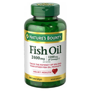 Nature's Bounty, Fish Oil Double Strength Odorless, 2400 mg, 24 X 90 Coated Softgels