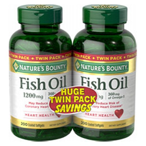 Nature's Bounty, Fish Oil, 1200 mg, 6 X (200 Softgels + 200 Softgels)