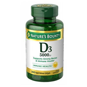 Nature's Bounty, Vitamin D3  5000 IU, 125 mcg, 24 X 240 Softgels