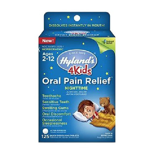 Hylands, 4 Kids Oral Pain Relief Nighttime, 125 Tabs