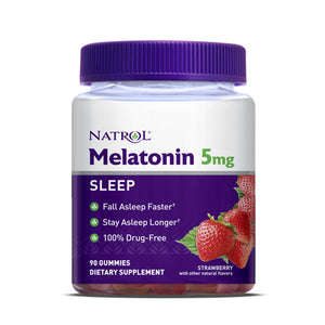 Natrol, Gummies Melatonin, 5 mg, Strawberry 90 Count