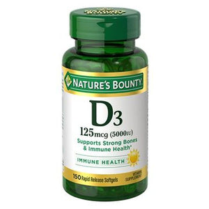 Nature's Bounty, Vitamin D3, 125 mcg, 24 X 150 Softgels