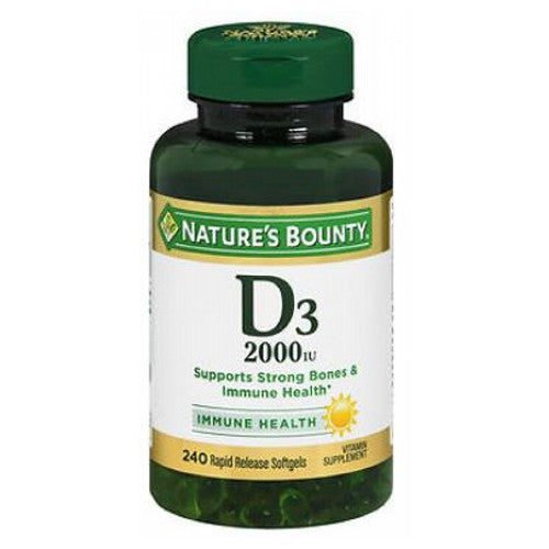 Nature's Bounty, Nature's Bounty Vitamin D3, 2000 IU, 24 X 240 Softgels