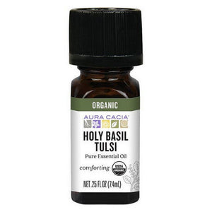 Aura Cacia, Organic Essential Oil, Holy Basil .25Oz