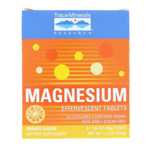 Trace Minerals, Magnesium Effervescent, 150 mg, Orange Flavor 8 Count