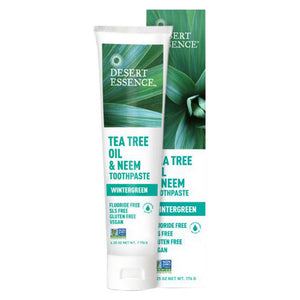 Desert Essence, Tea Tree Oil & Neem Toothpaste Wintergreen, 6.25 OZ