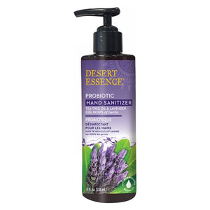 Desert Essence, Probiotic Hand Sanitizer - Lavender and Tea Tree Oil, Lavender 8 Oz