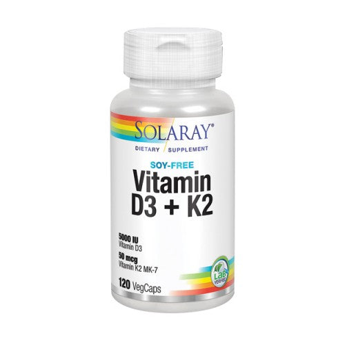 Solaray, Vitamin D-3 & K-2, 120 Veg Caps