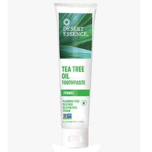 Desert Essence, Tea Tree Oil Toothpaste, Fennel, 6.25 Oz
