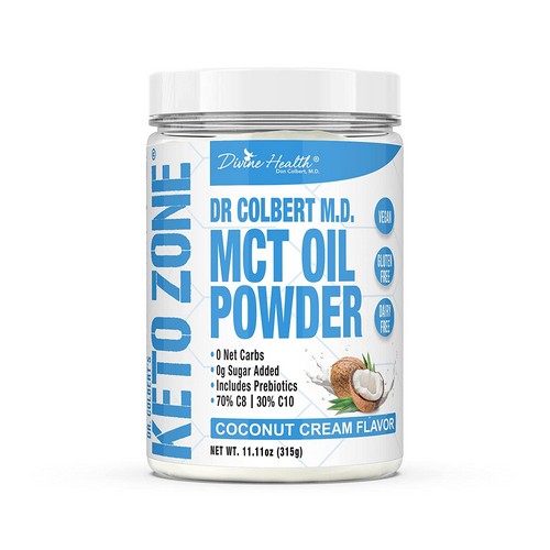 Keto Zone Mct Oil Powder Coconut Flavor 10.58 Oz by Divine Health