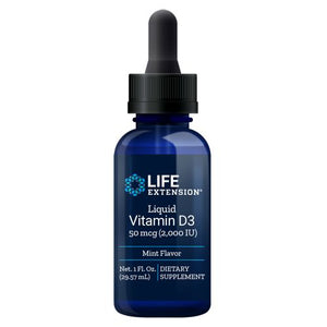 Life Extension, Liquid Vitamin D3 Mint Flavor, 50 mcg (2000 IU), 1 Oz