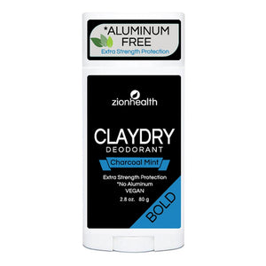 Zion Health, Clay Dry Bold Charcoal Mint Deodorant, 2.8 Oz