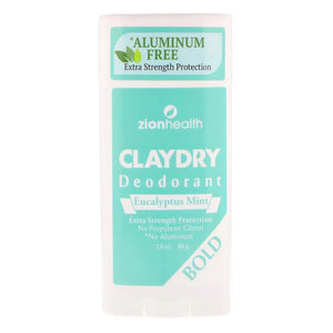 Zion Health, Clay Dry Deodorant Bold Eucalyptus Mint, 2.8 Oz