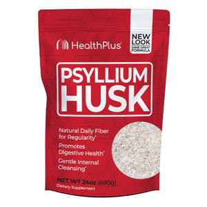 Health Plus, 100% Pure Psyllium Husks Plastic Bag, 24 Oz