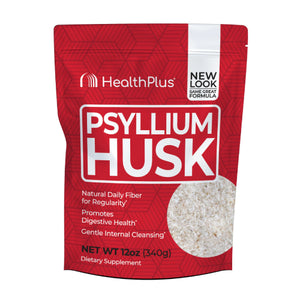 Health Plus, 100% Pure Psyllium Husks Plastic Bag, 12 Oz