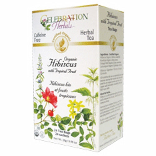 Celebration Herbals, Organic Hibiscus with Tropical Fruit Tea, 24 Bags