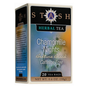 Stash Tea, Herbal Tea Chamomile Nights, Caffeine Free 20 Count