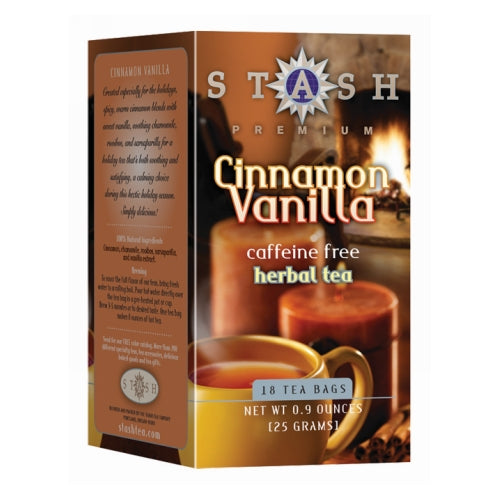 Stash Tea, Herbal Tea Cinnamon Vanilla, Caffeine Free 18 Count
