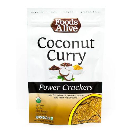 Foods Alive, Organic Coconut Curry Crackers, 3 Oz