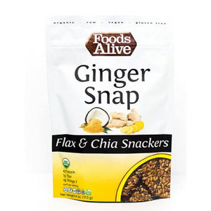 Foods Alive, Organic Flax & Chia Snackers Ginger Snap, 4 Oz