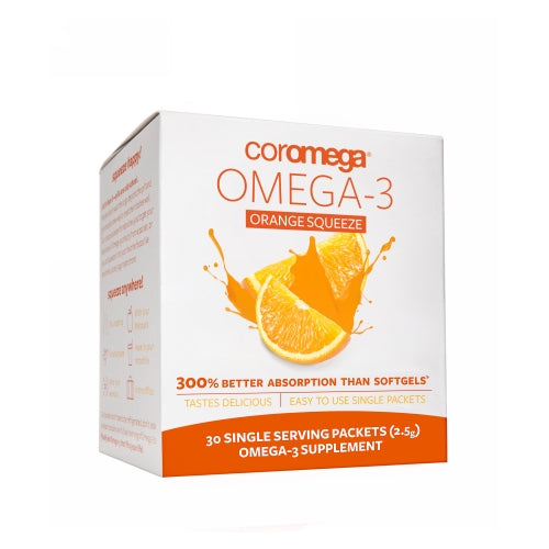 Coromega, Omega 3 Squeeze, Orange 30 Packets