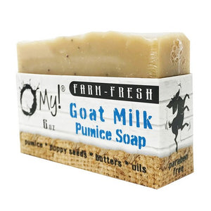 O MY!, Goat Milk Pumice Soap Bar, Fragrance Free 6 Oz