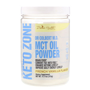 Divine Health, Keto Zone Mct Oil Powder, French Vanilla, 11.11 Oz