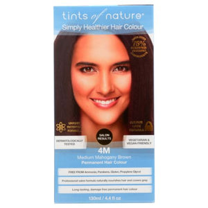 Tints of Nature, Permanent Hair Color, 4M Medium Mahogany Brown 4.4 Oz